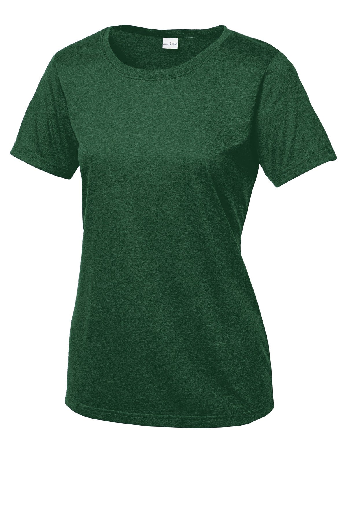 Front View of For Grn Hthr Sport-Tek Women's Heather Contender Scoop Neck Tee. LST360