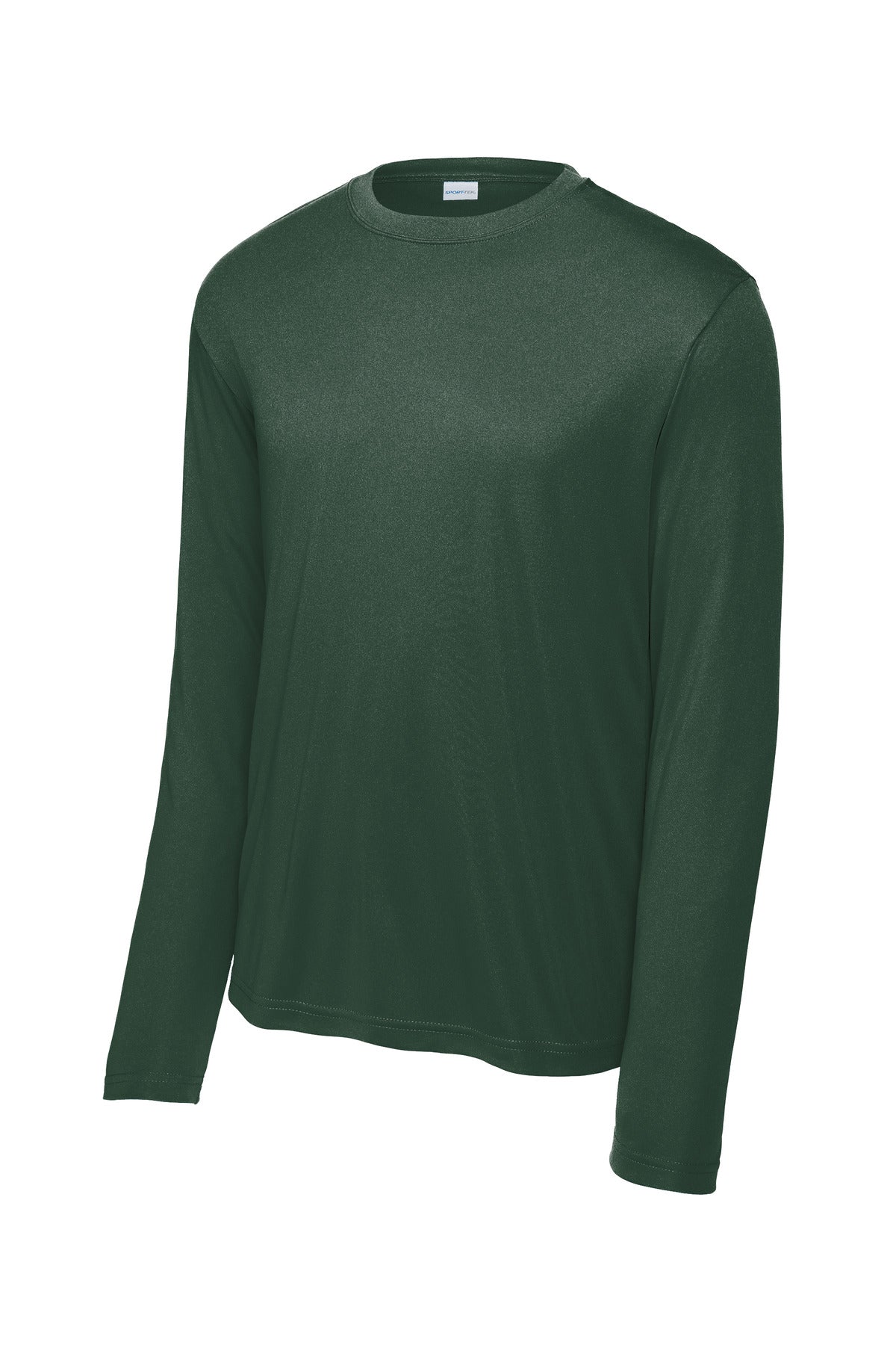 Front View of Forest Green Sport-Tek Tall Long Sleeve PosiCharge Competitor Tee. TST350LS