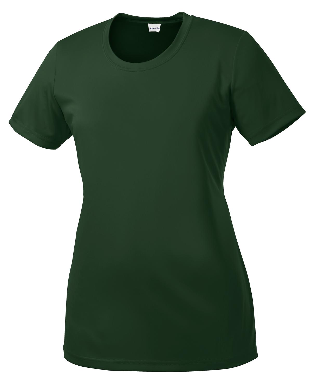 Front View of Forest Green Sport-Tek Women's PosiCharge Competitor Tee. LST350