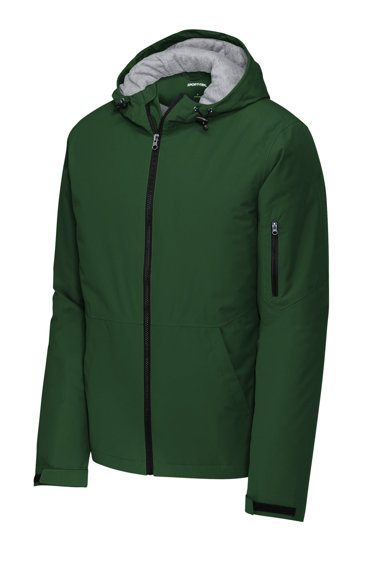 Front View of ForestGrn Sport-Tek Waterproof Insulated Jacket JST56