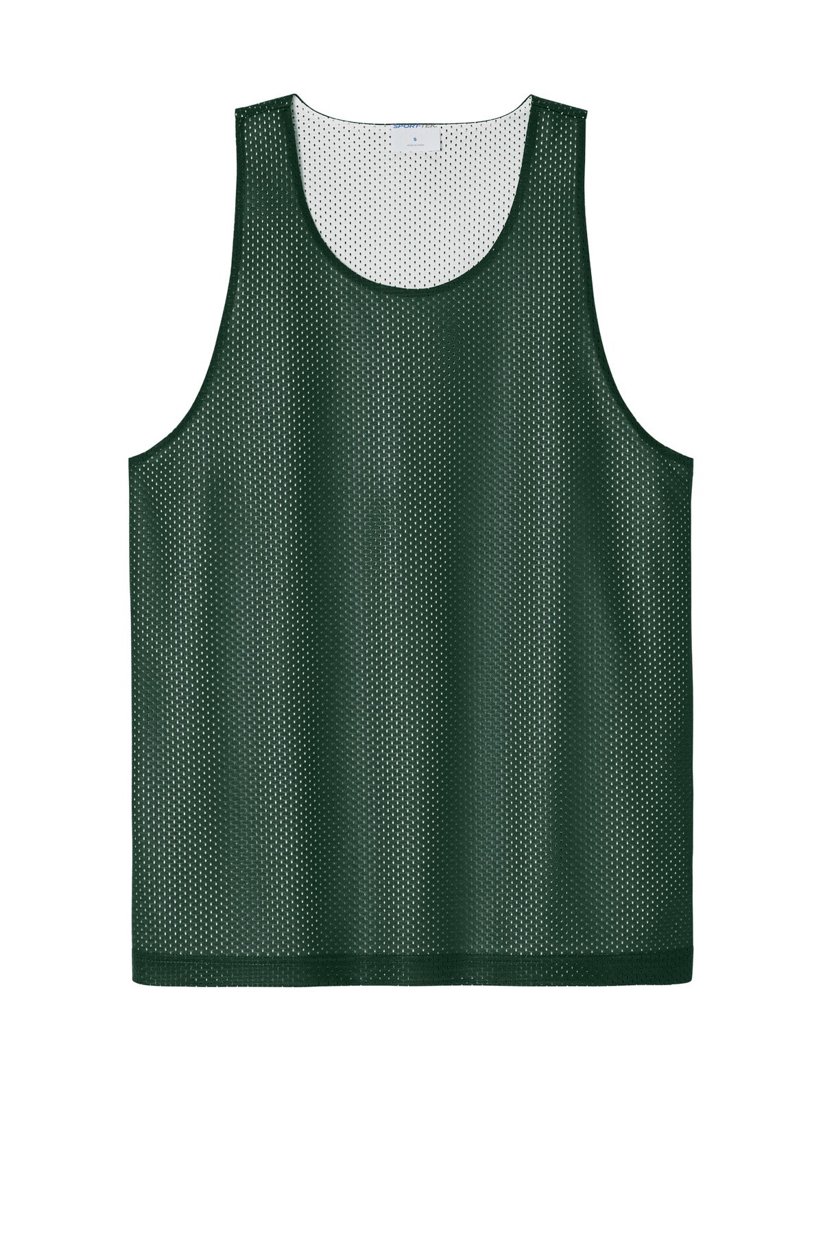 Front View of FrGn/White Sport-Tek PosiCharge Reversible Mesh Tank ST5000