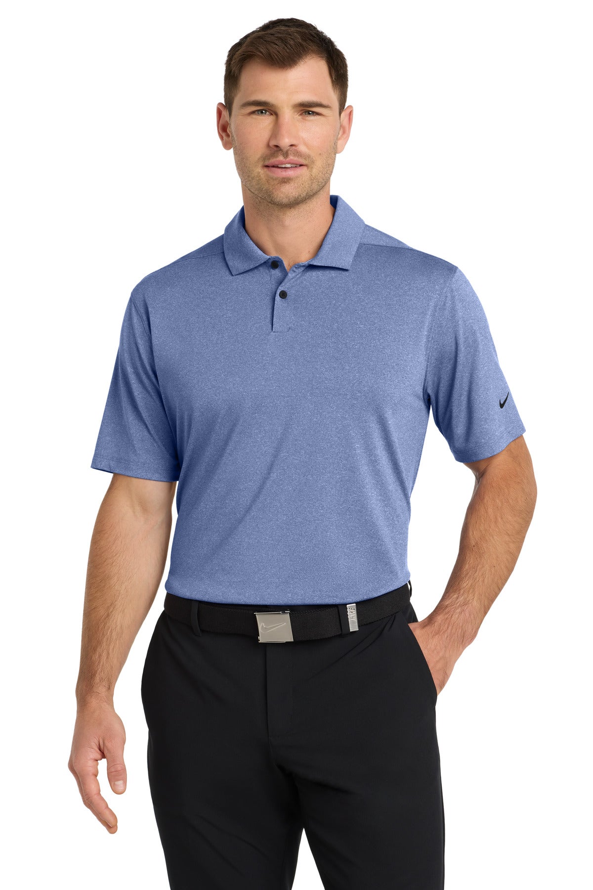 Front View of GameRyHthr Nike Dri-FIT Vapor Polo NKDC2108