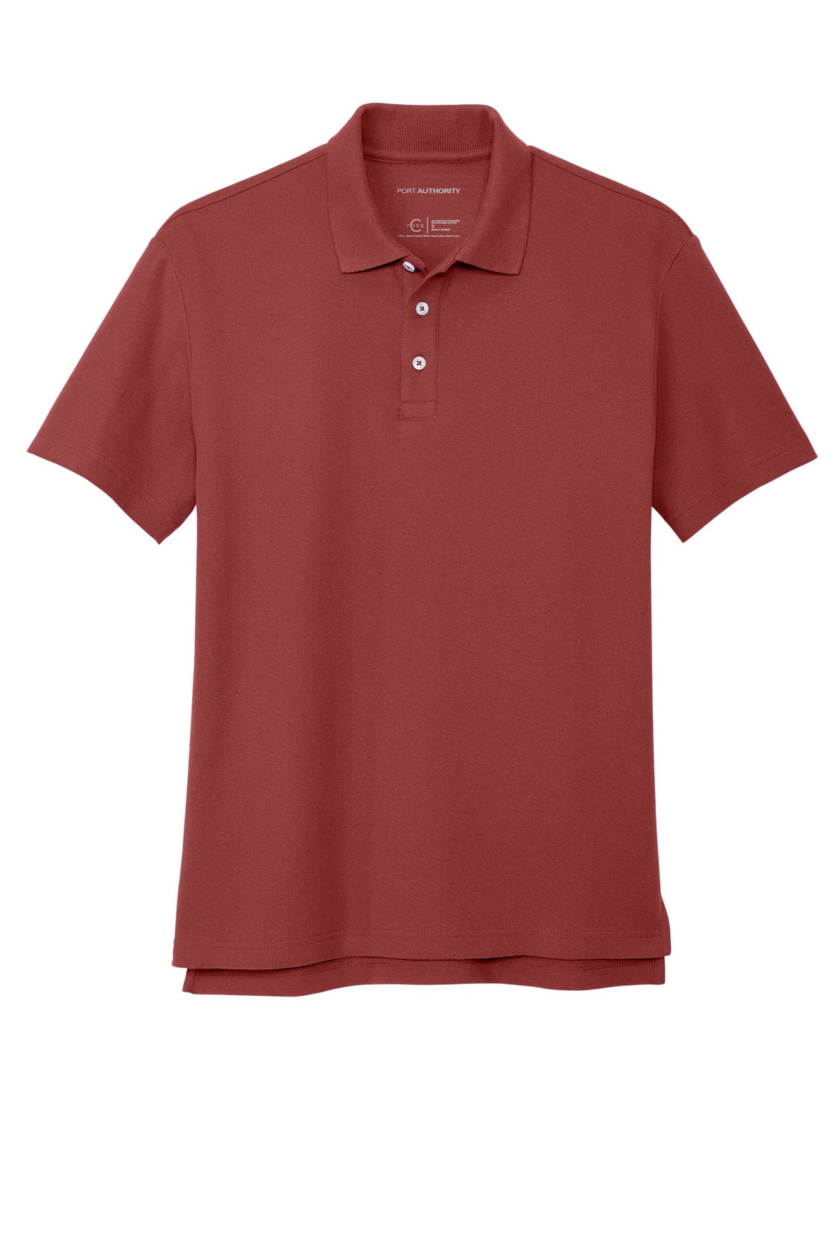 Front View of Garnet Port Authority C-FREE Cotton Blend Pique Polo K867