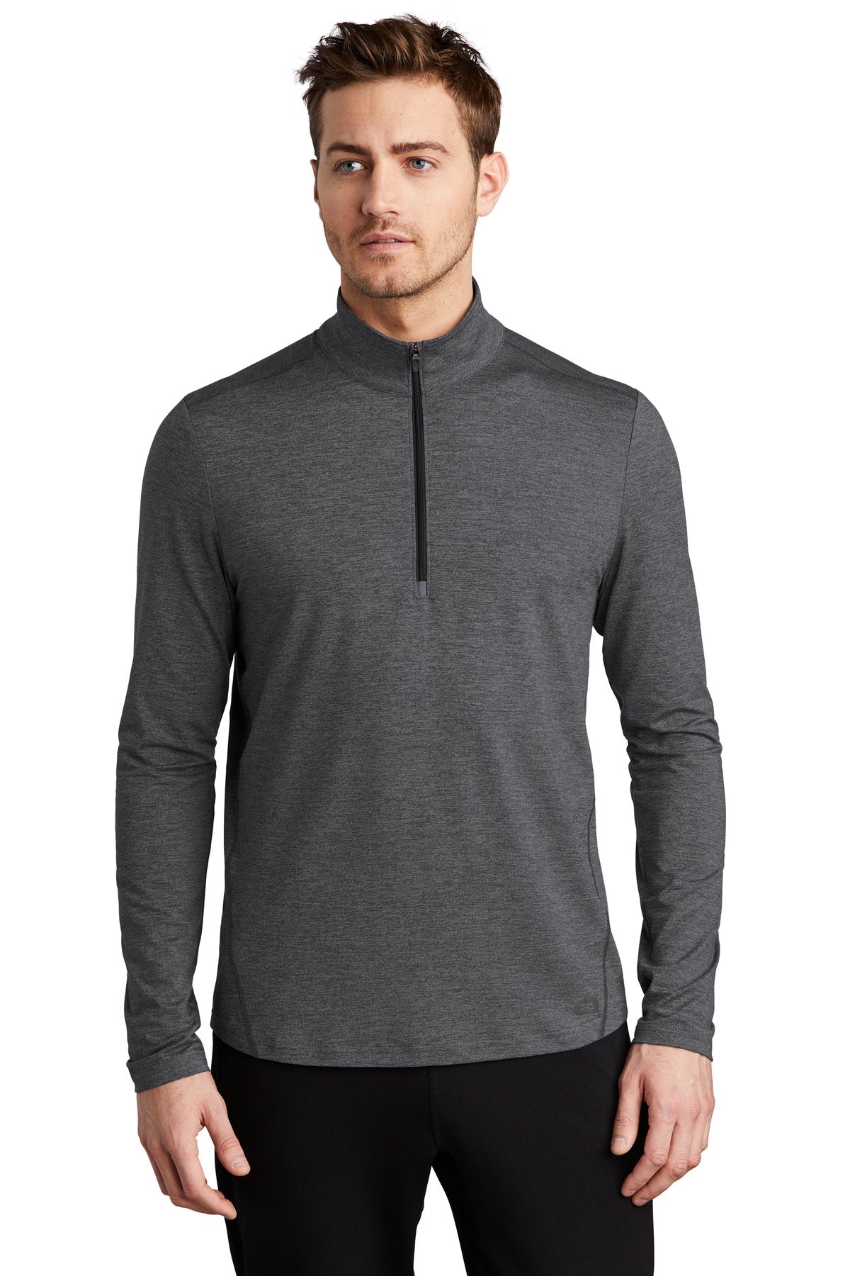Front View of Gear Grey Hthr OGIO Force 1/4-Zip OE341