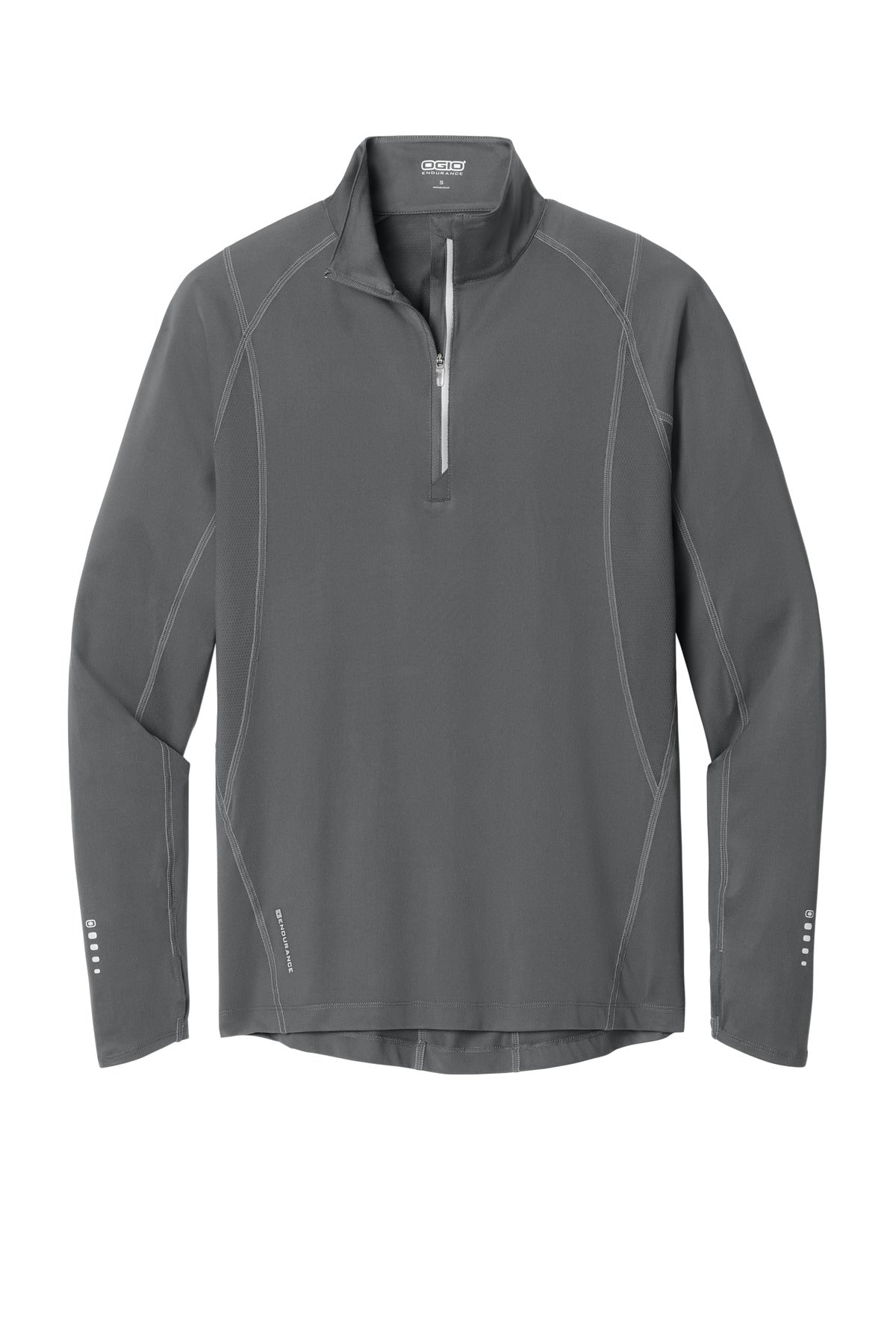 Front View of Gear Grey OGIO Nexus 1/4-Zip Pullover. OE335