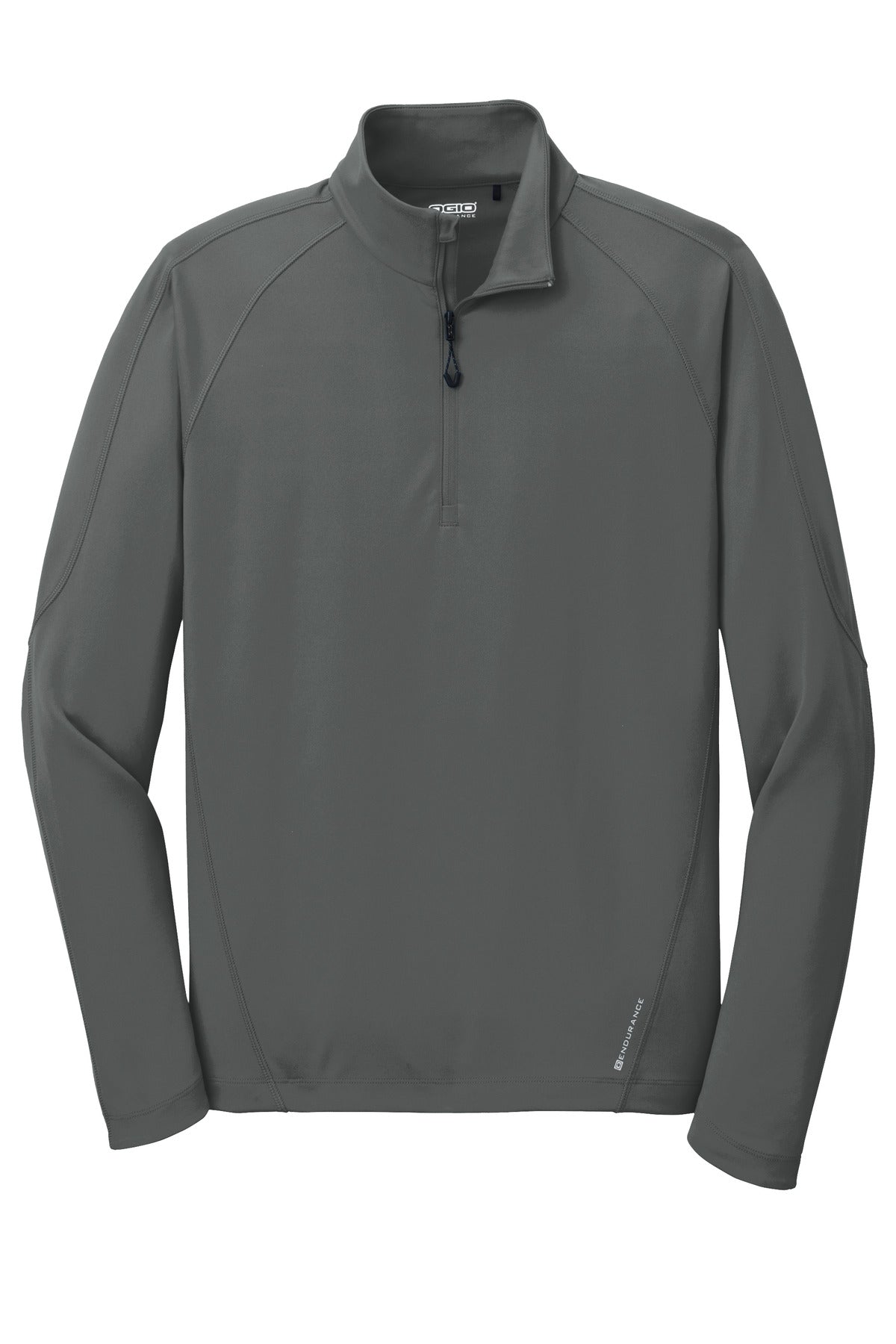 Front View of Gear Grey OGIO Radius 1/4-Zip. OE550