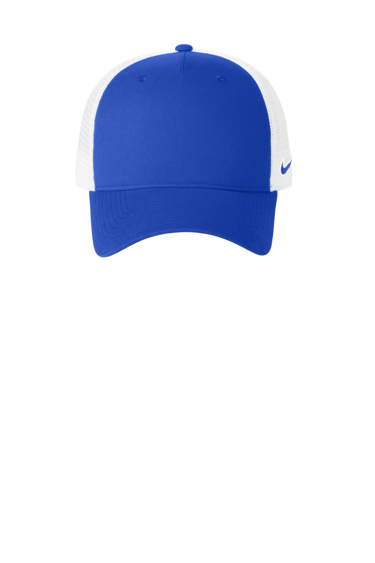 Front View of GmRy/White Nike Snapback Mesh Trucker Cap NKFN9893