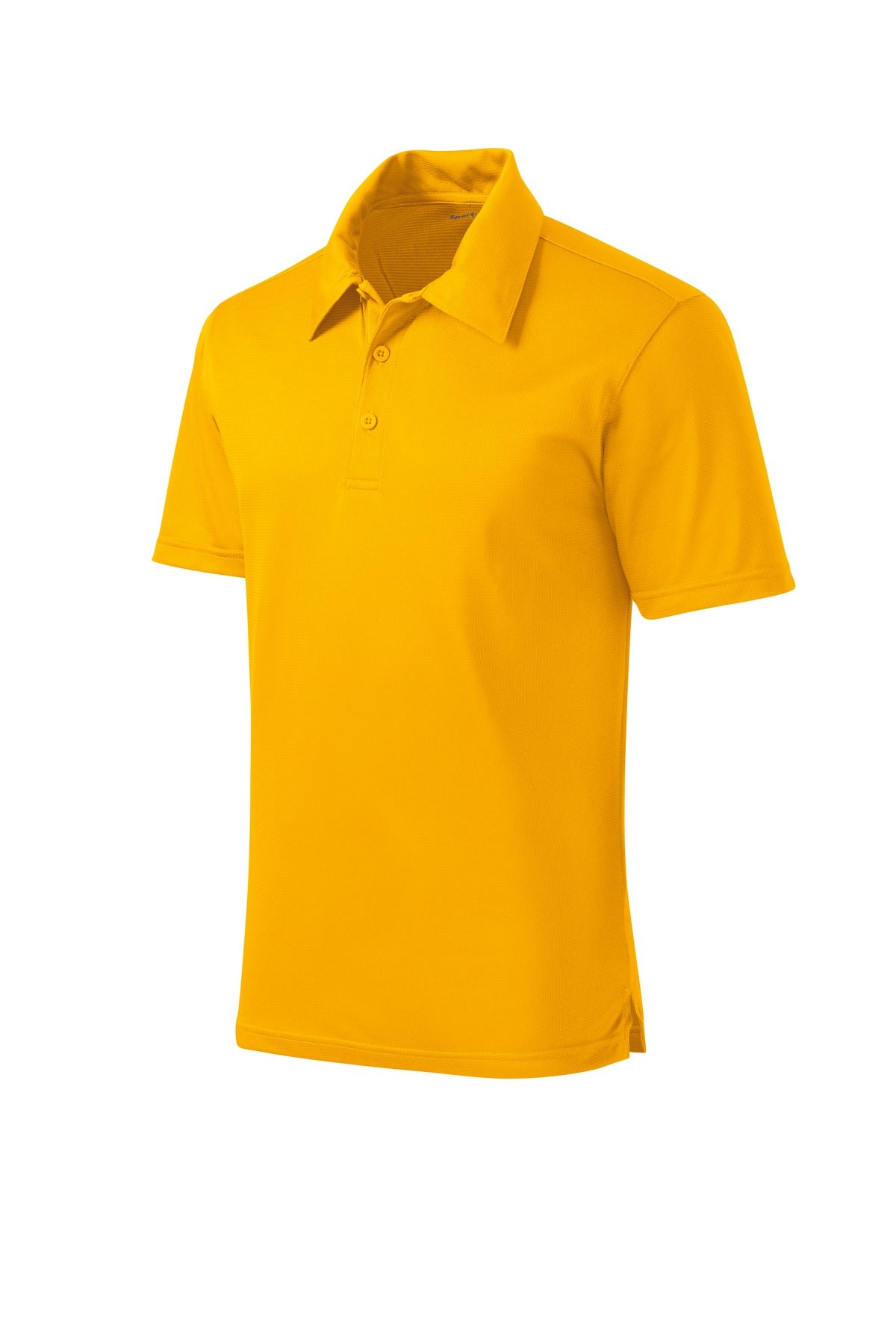 Front View of Gold Sport-Tek PosiCharge Active Textured Polo. ST690