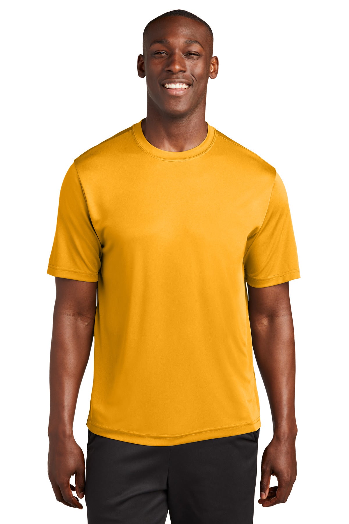 Front View of Gold Sport-Tek Tall PosiCharge Competitor Tee. TST350