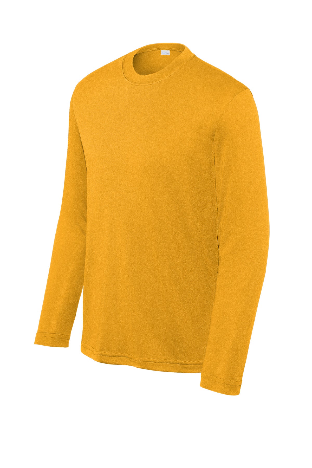 Front View of Gold Sport-Tek Youth Long Sleeve PosiCharge Competitor Tee. YST350LS