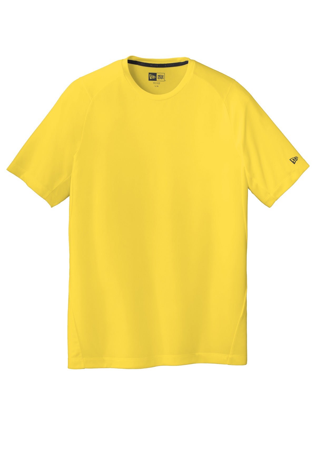 Front View of Goldenrod New Era Series Performance Crew Tee. NEA200