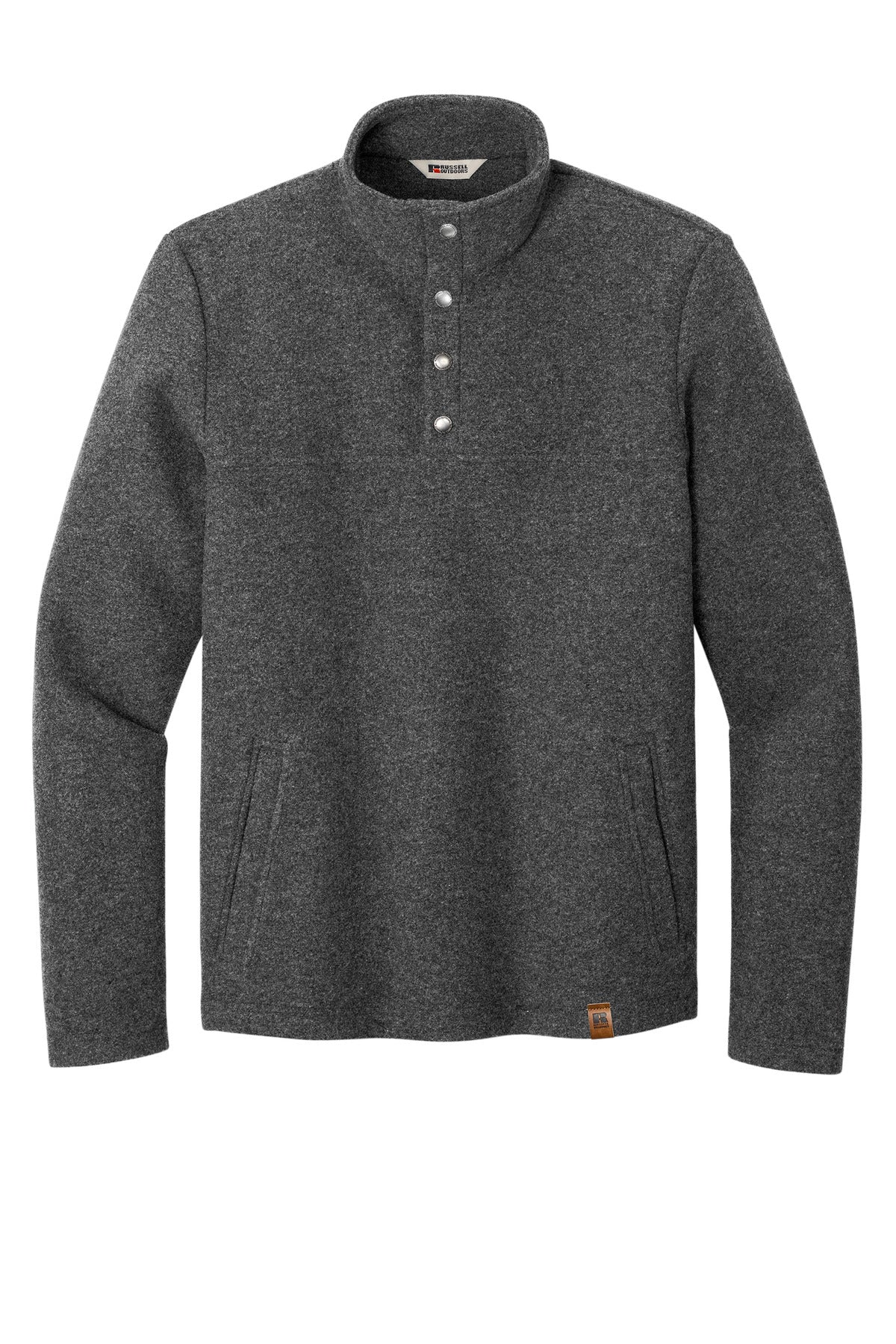 Front View of GphHeather Russell Outdoors Basin Snap Pullover RU551 RU551