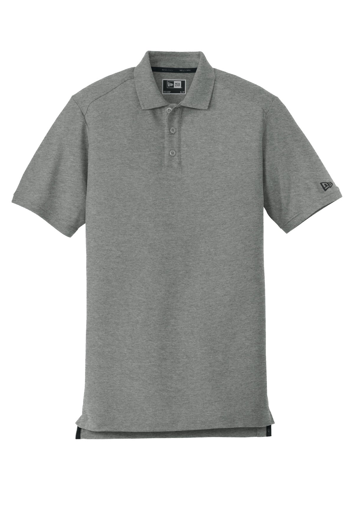 Front View of Graphite Hthr New Era Venue Home Plate Polo. NEA300