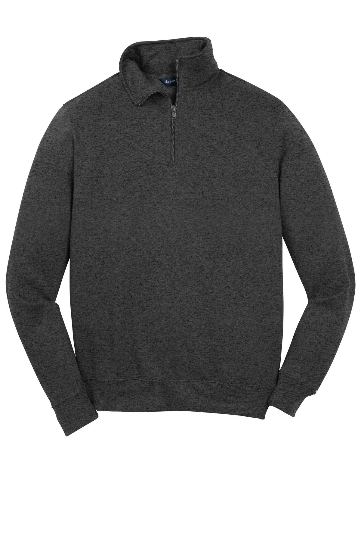 Front View of Graphite Hthr Sport-Tek Tall 1/4-Zip Sweatshirt. TST253