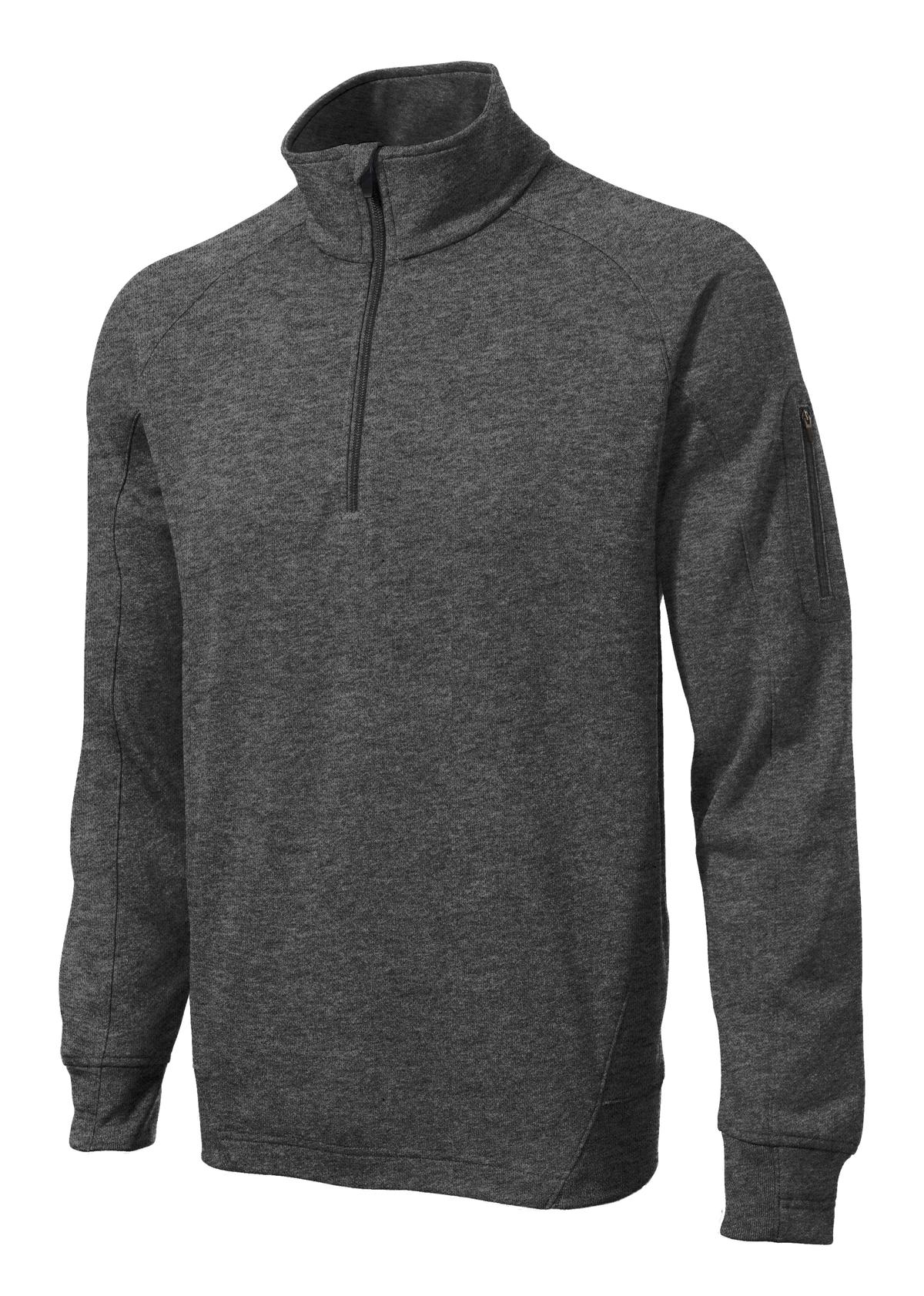 Front View of Graphite Hthr Sport-Tek Tech Fleece 1/4-Zip Pullover. F247