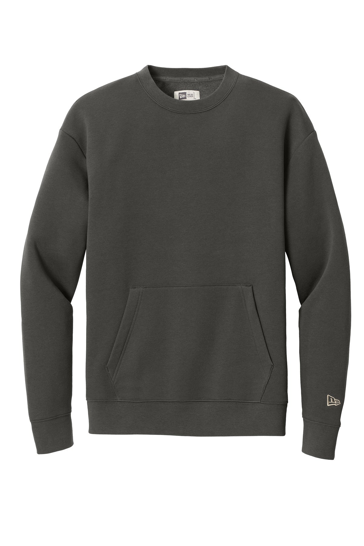 Front View of Graphite New Era Heritage Fleece Pocket Crew NEA527