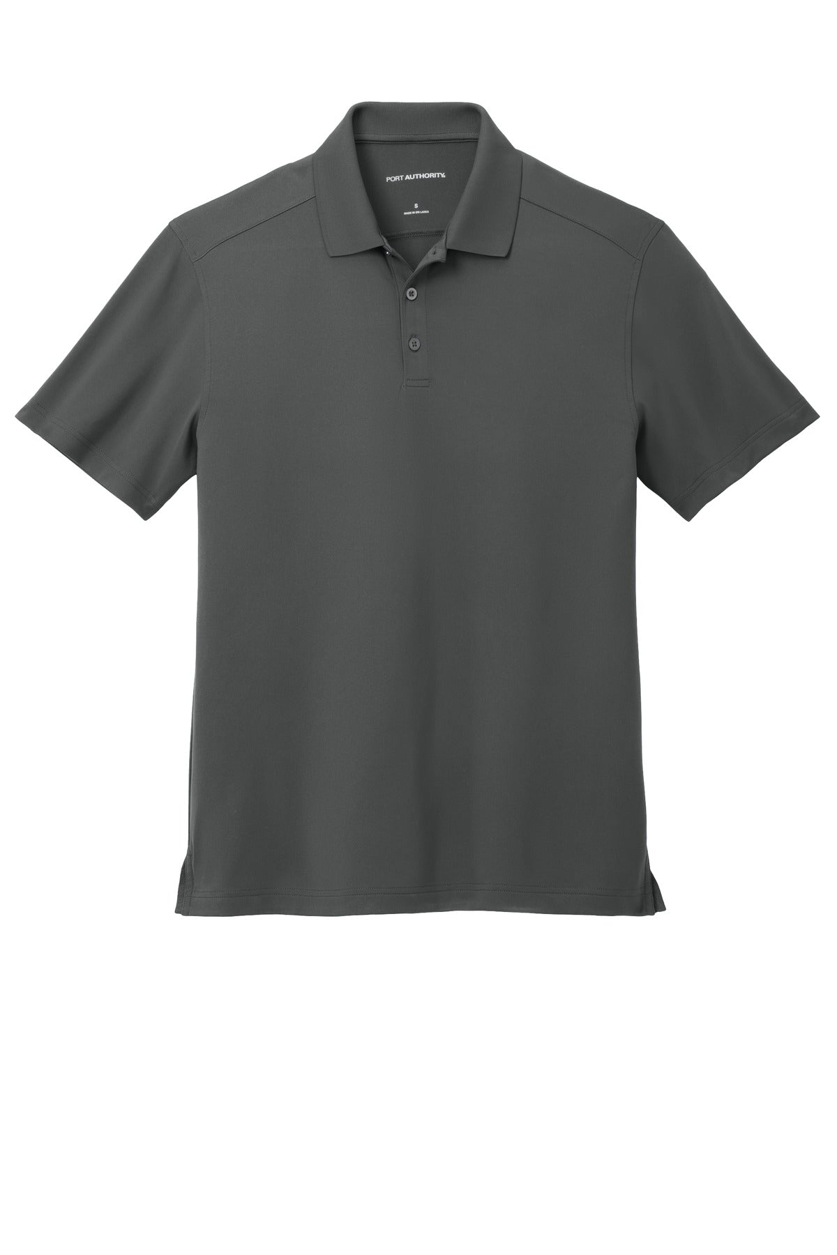 Front View of Graphite Port Authority City Stretch Flat Knit Polo K683