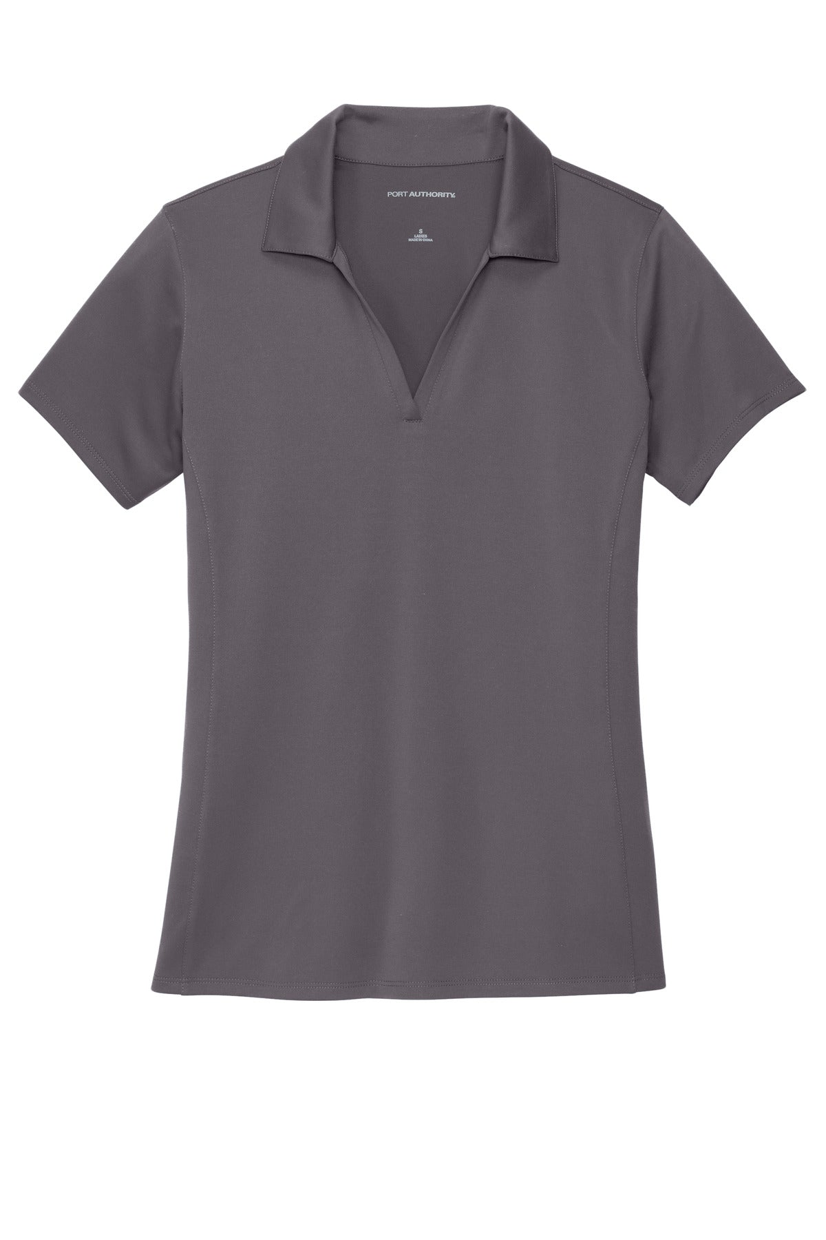 Front View of Graphite Port Authority Women's Performance Staff Polo LK398