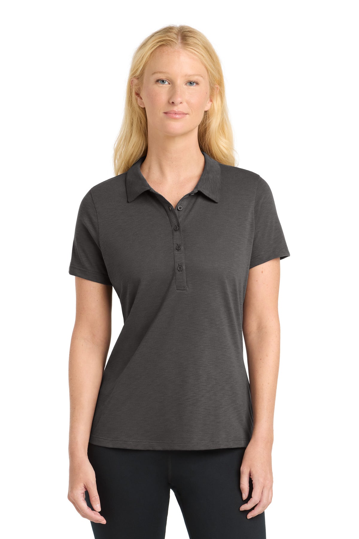 Front View of Graphite Sport-Tek Women's PosiCharge Strive Polo. LST530