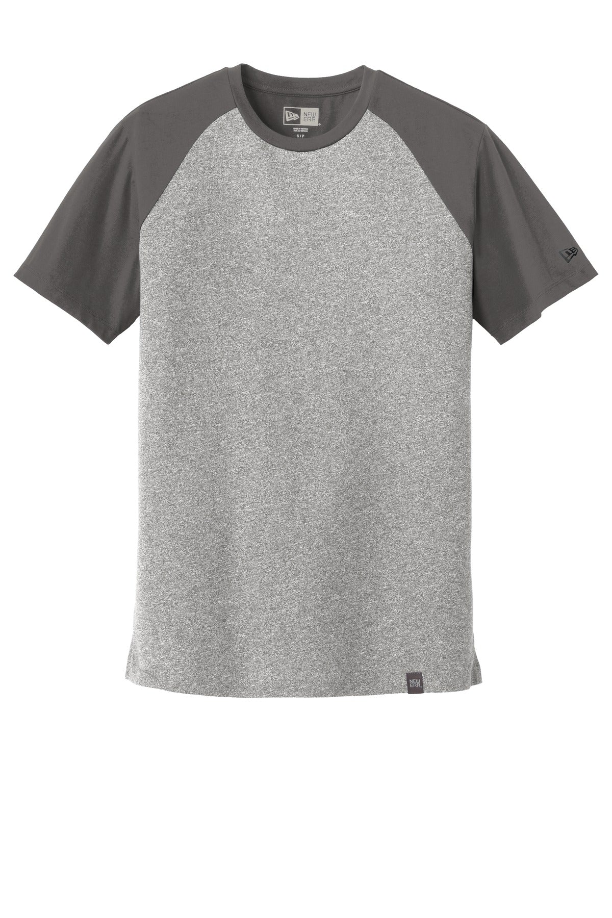 Front View of Graph/Lt Gr Tw New Era Heritage Blend Varsity Tee. NEA107