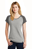 Front View of Graph/Lt Gr Tw New Era Women's Heritage Blend Varsity Tee. LNEA107