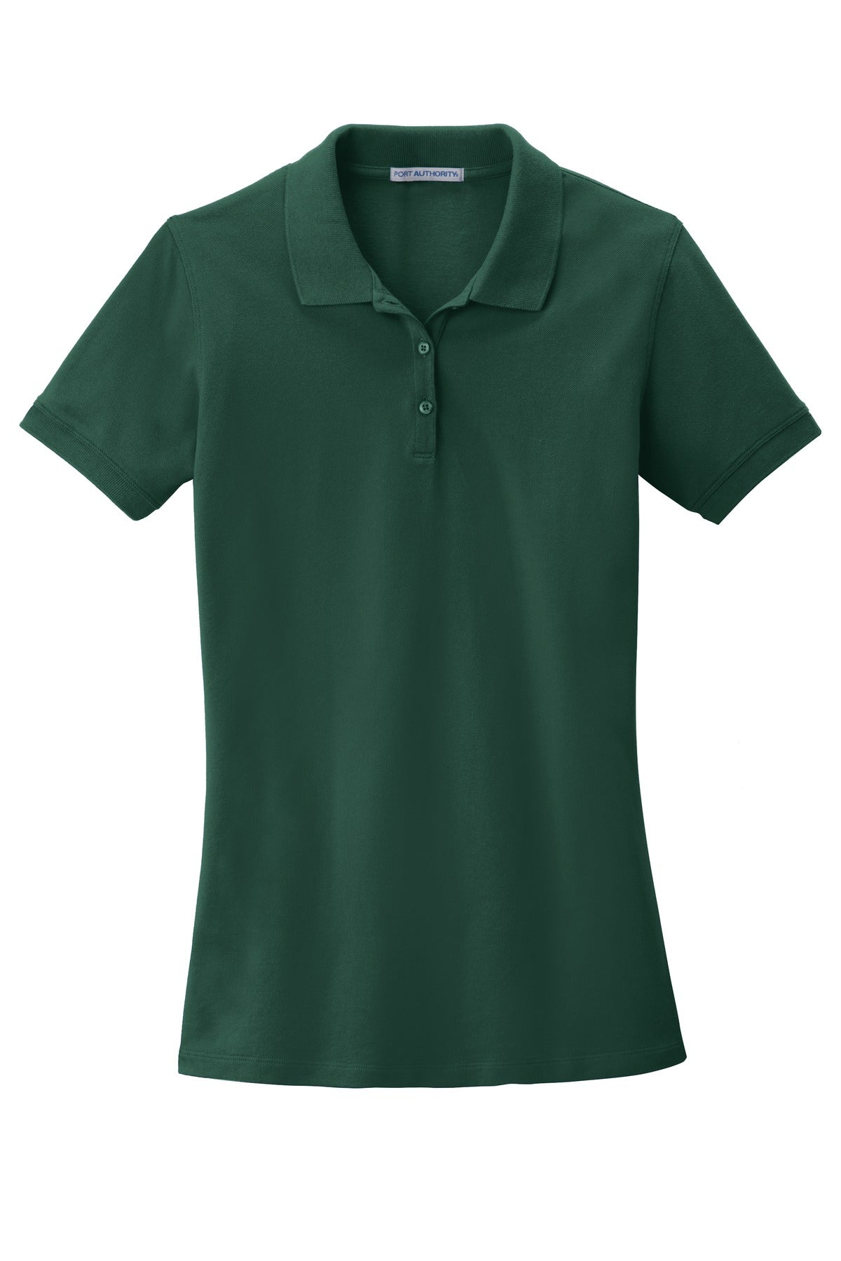 Front View of Green Glen Port Authority Women's EZCotton Polo. LK8000