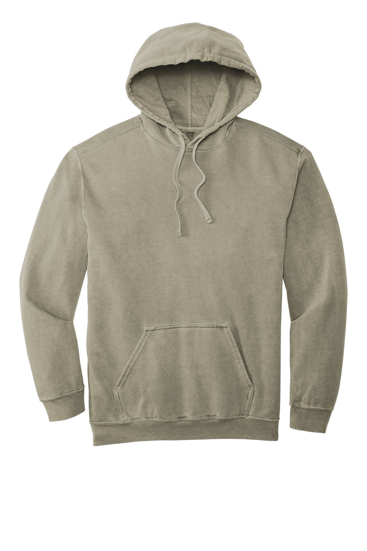 Front View of Grey COMFORT COLORS Ring Spun Hooded Sweatshirt. 1567