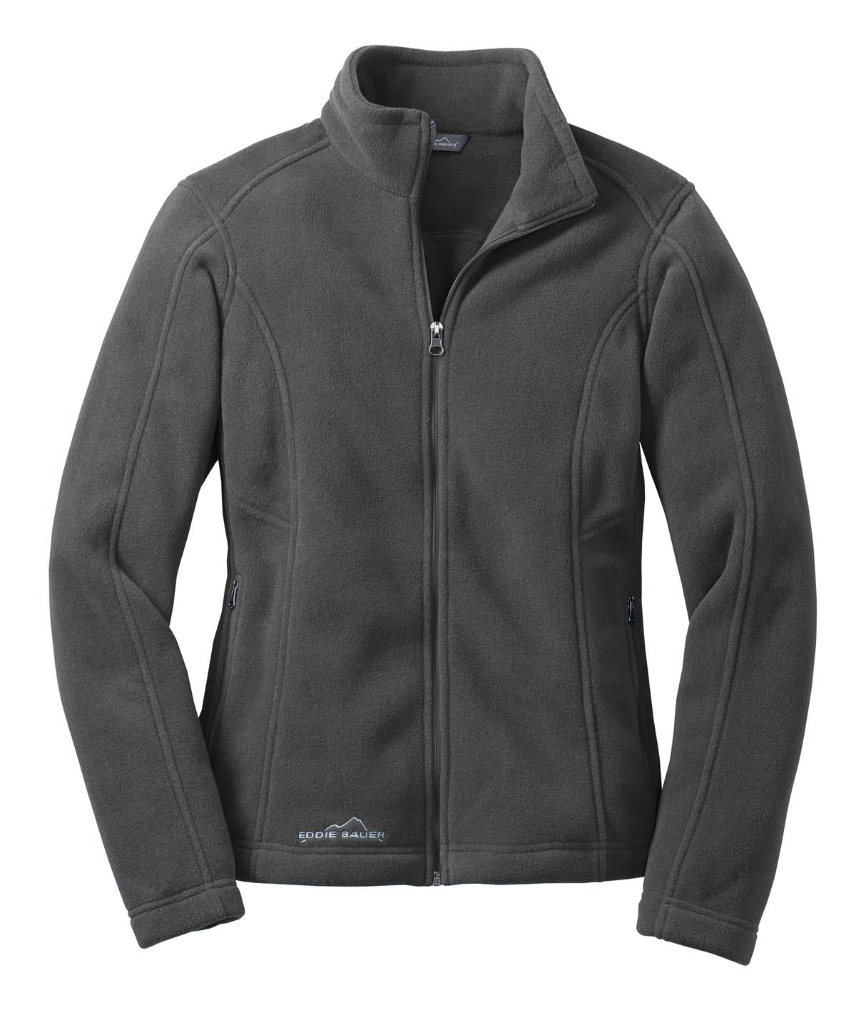 Front View of Grey Steel Eddie Bauer - Women's Full-Zip Fleece Jacket. EB201