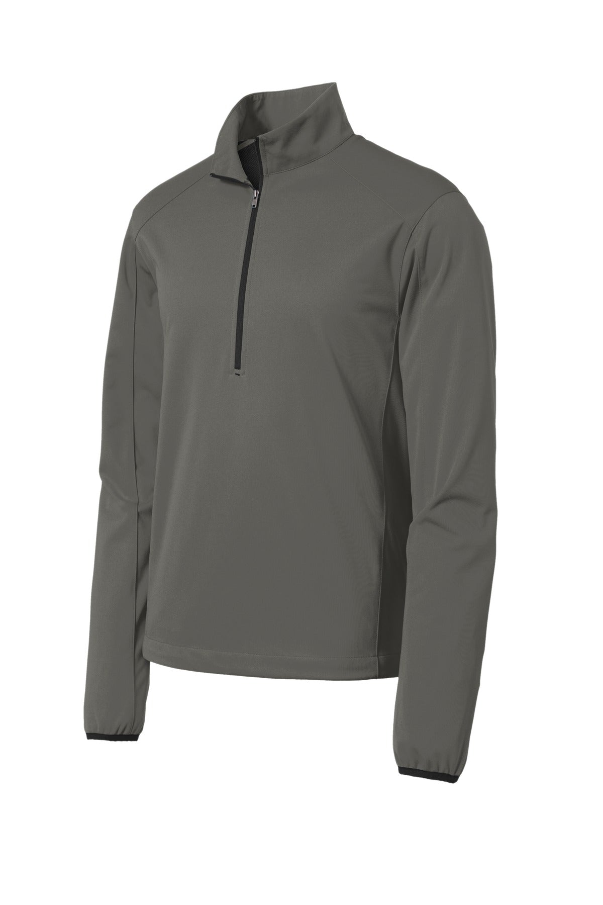 Front View of Grey Steel Port Authority Active 1/2-Zip Soft Shell Jacket. J716