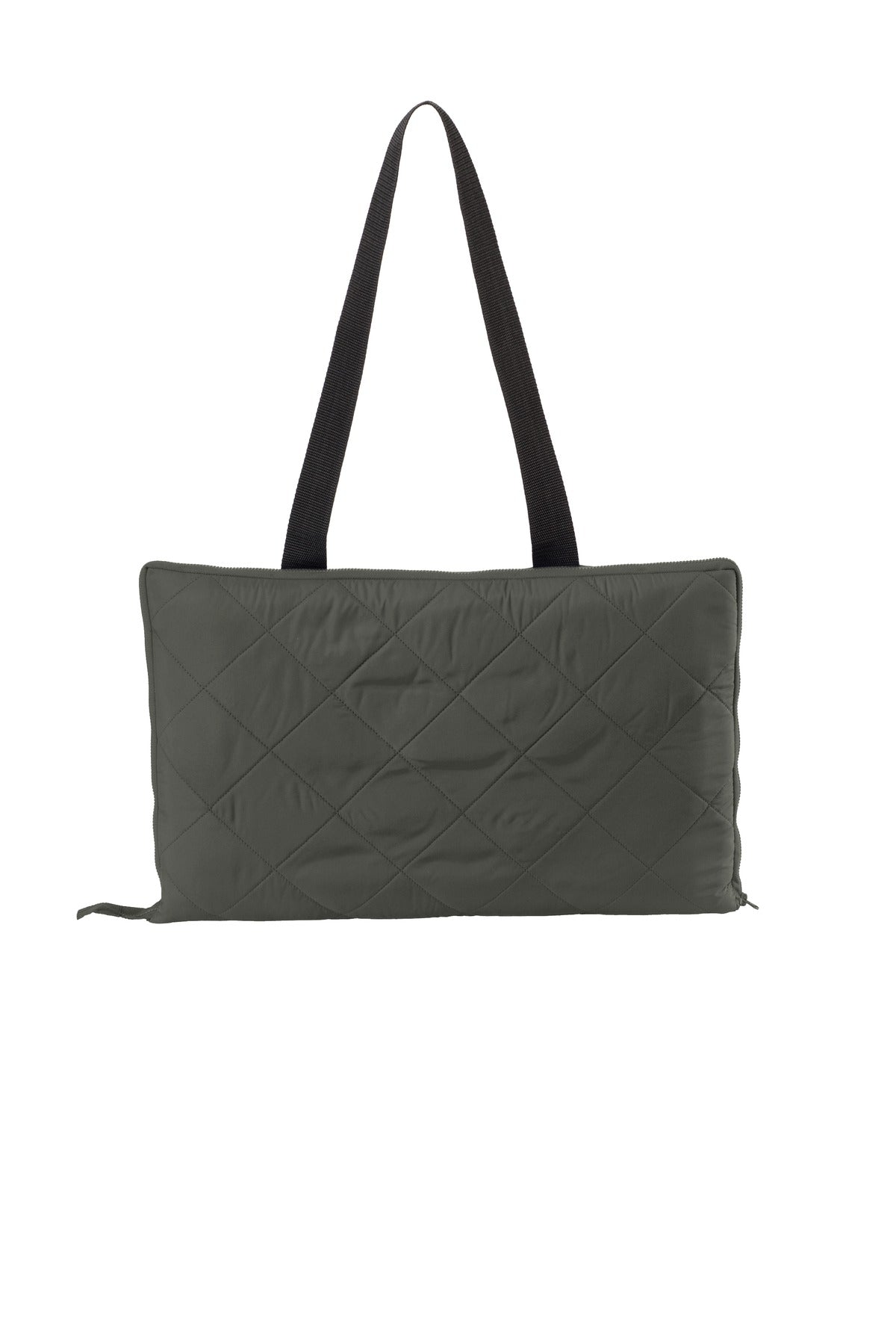 Front View of Grey Stl/Tr Bk Port Authority Picnic Blanket. BP70