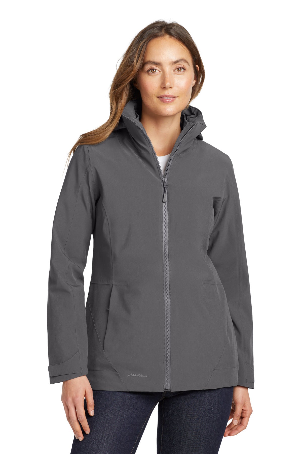 Front View of Grey St/Met Gy Eddie Bauer Women's WeatherEdge 3-in-1 Jacket EB657