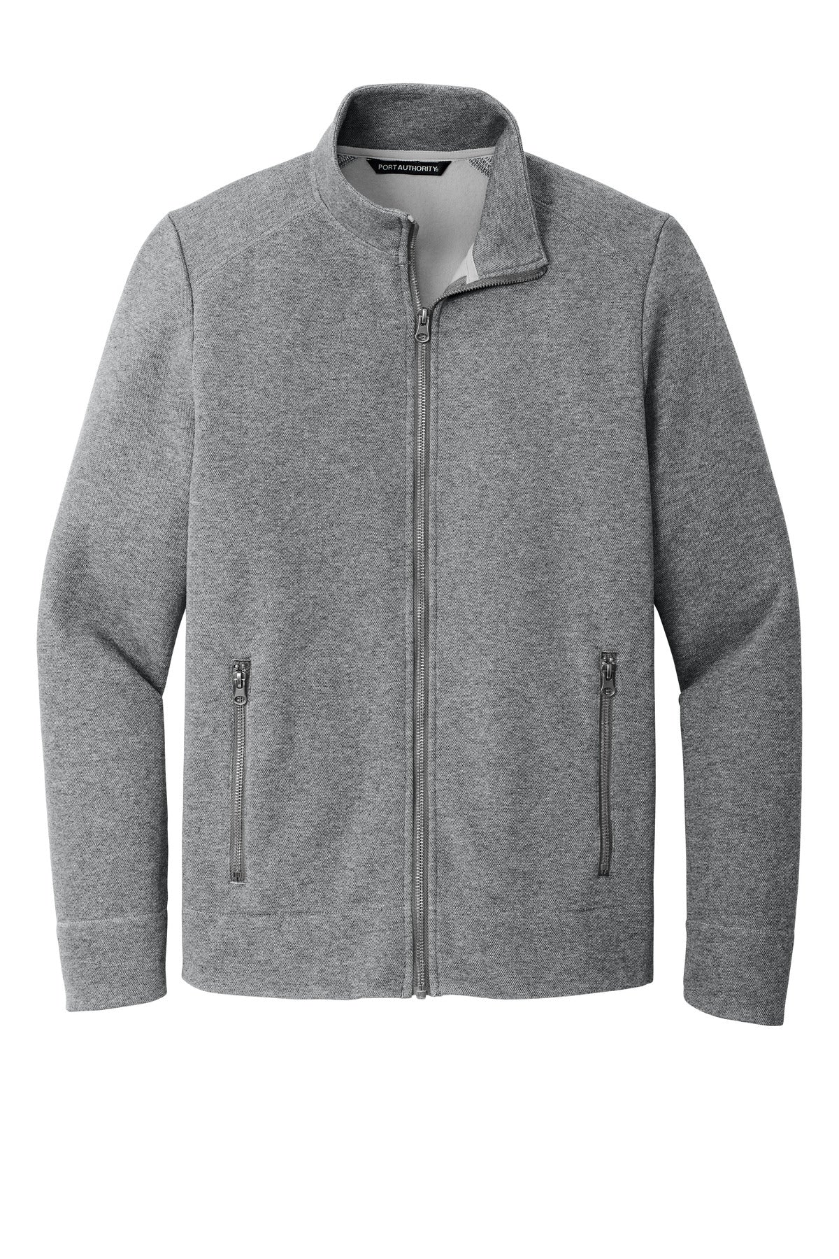 Front View of GreyHthr Port Authority Network Fleece Jacket F422
