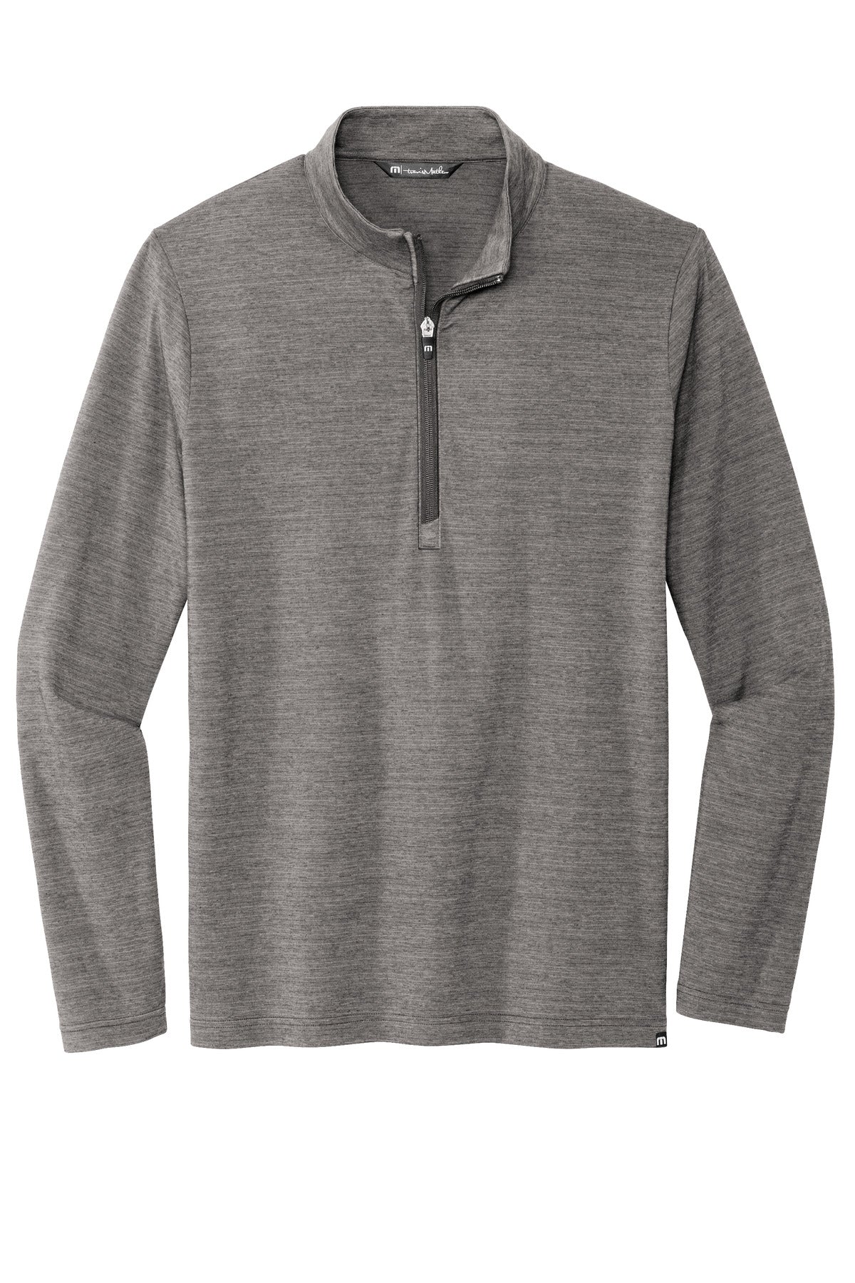 Front View of GreyHthr TravisMathew Crestview 1/4-Zip TM1MW452