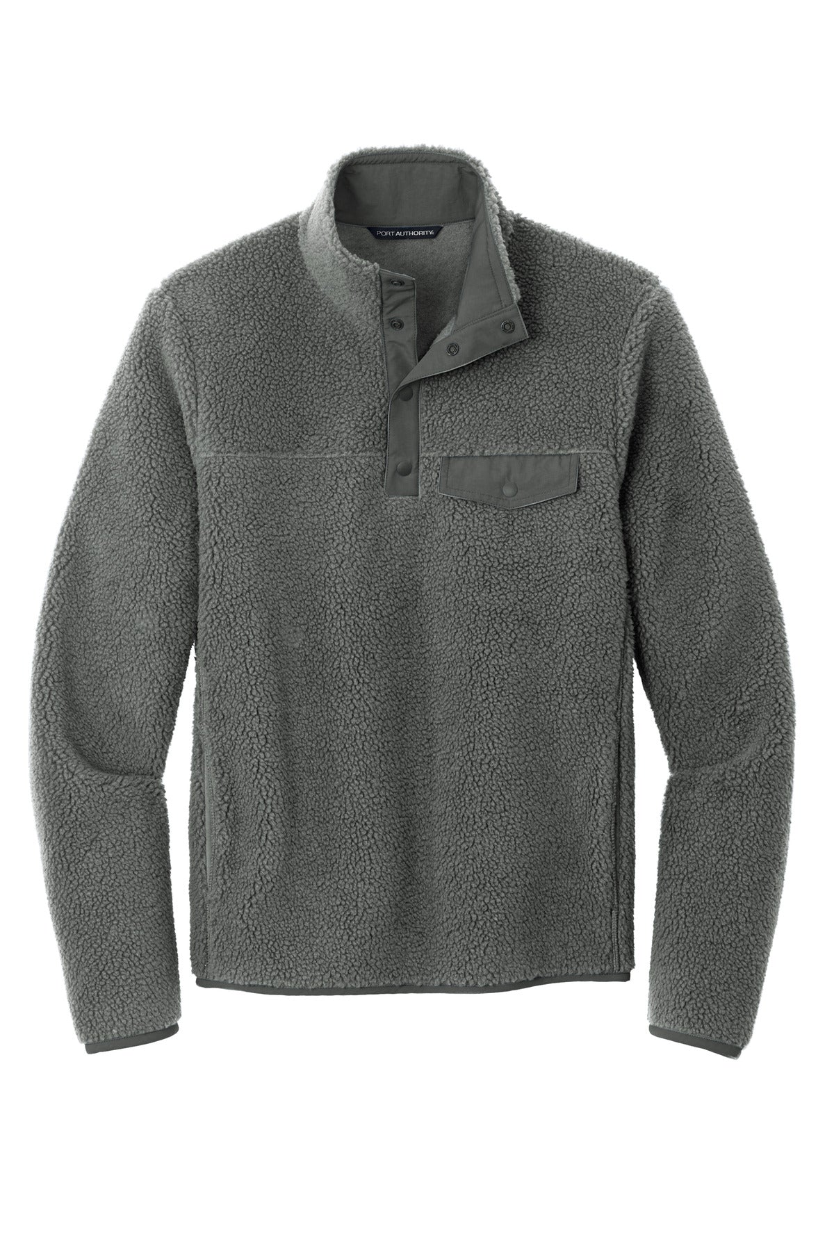Front View of GreySteel Port Authority Camp Fleece Snap Pullover F140