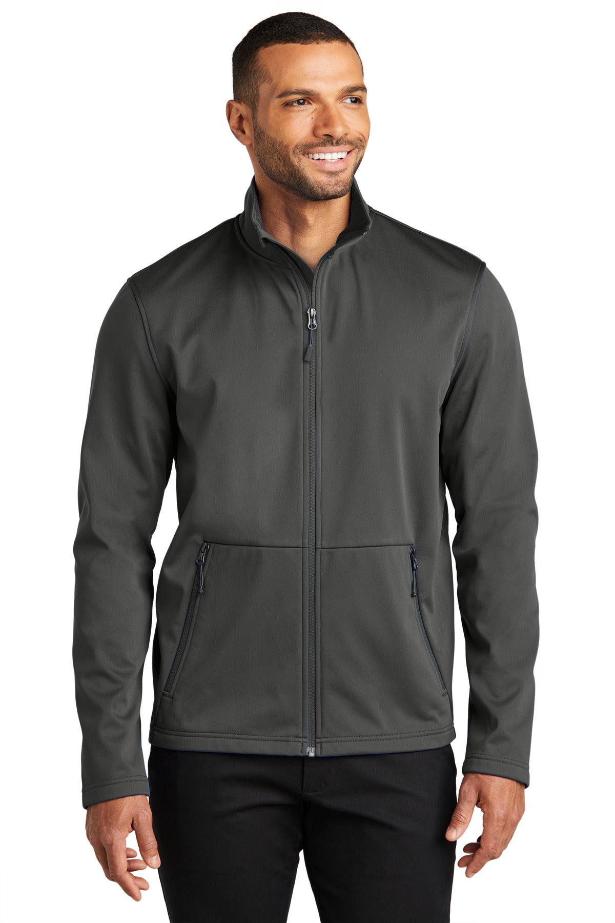 Front View of GreySteel Port Authority Flexshell Jacket J617