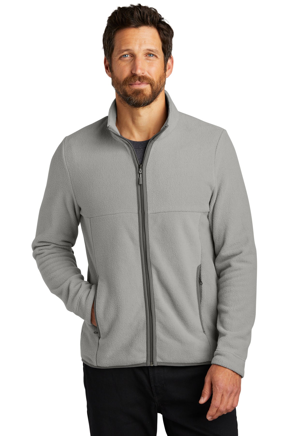 Front View of GustyGrey Port Authority Connection Fleece Jacket F110