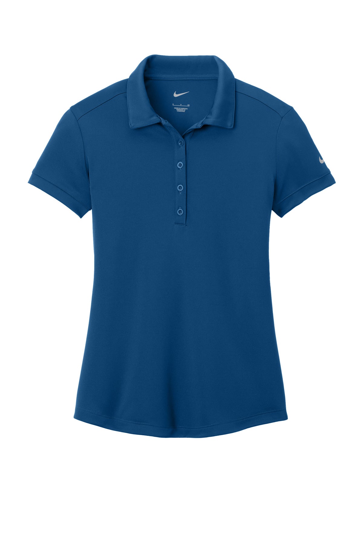 Front View of Gym Blue Nike Women's Dri-FIT Players Modern Fit Polo. 811807