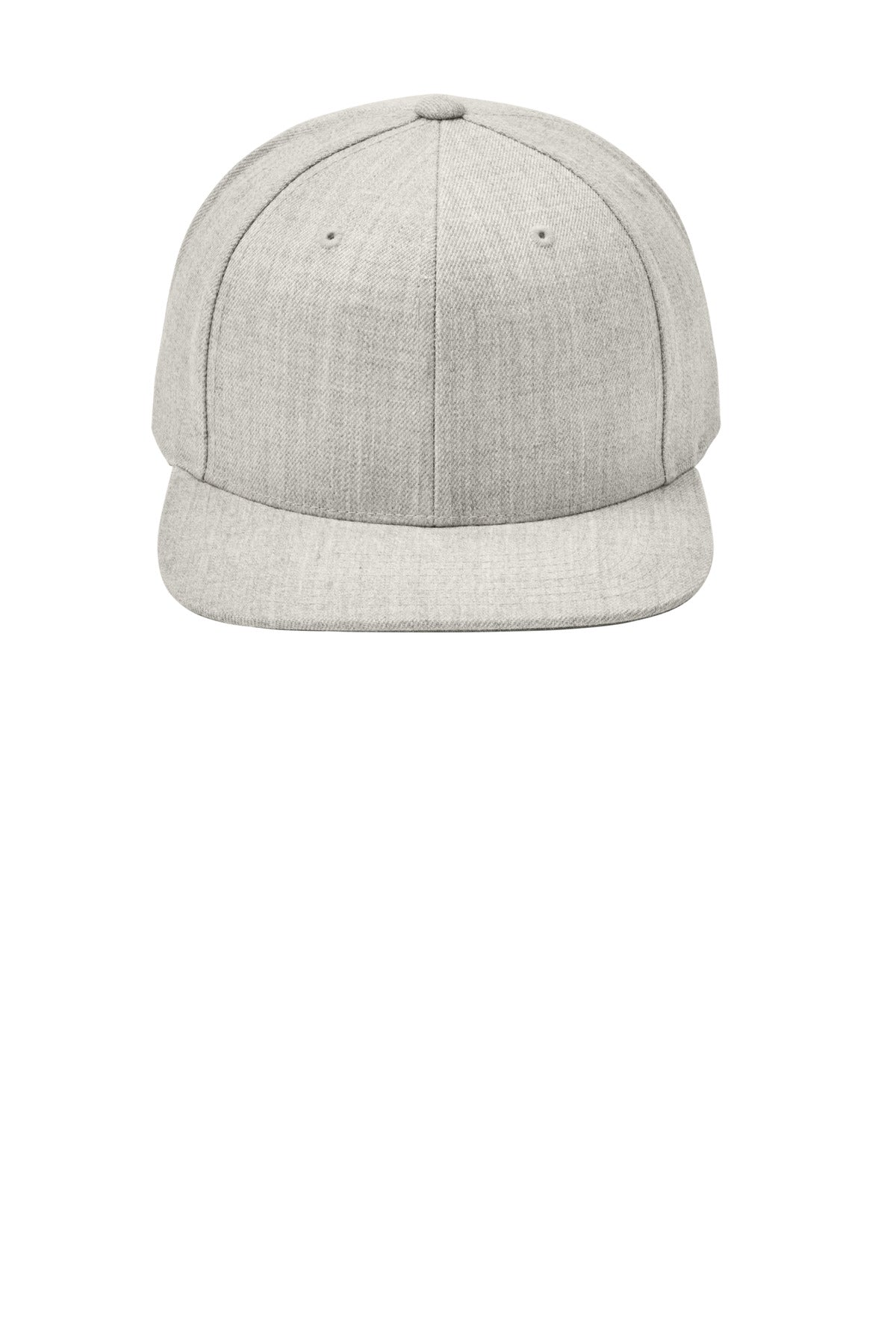 Front View of Heather Grey Sport-Tek YP Classics Flat Bill Snapback Cap. STC19