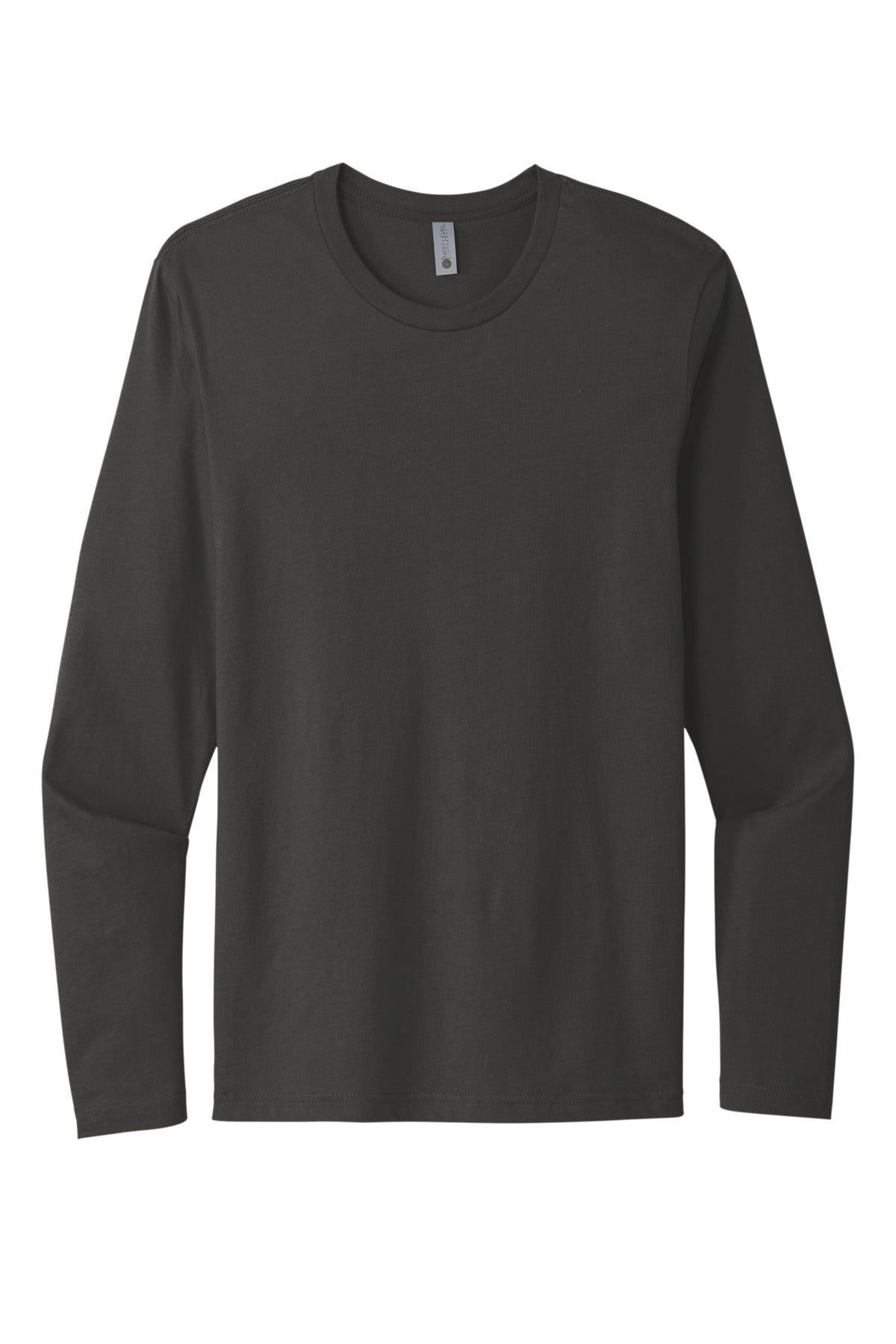Front View of HeavyMetal Next Level Apparel Cotton Long Sleeve Tee. NL3601