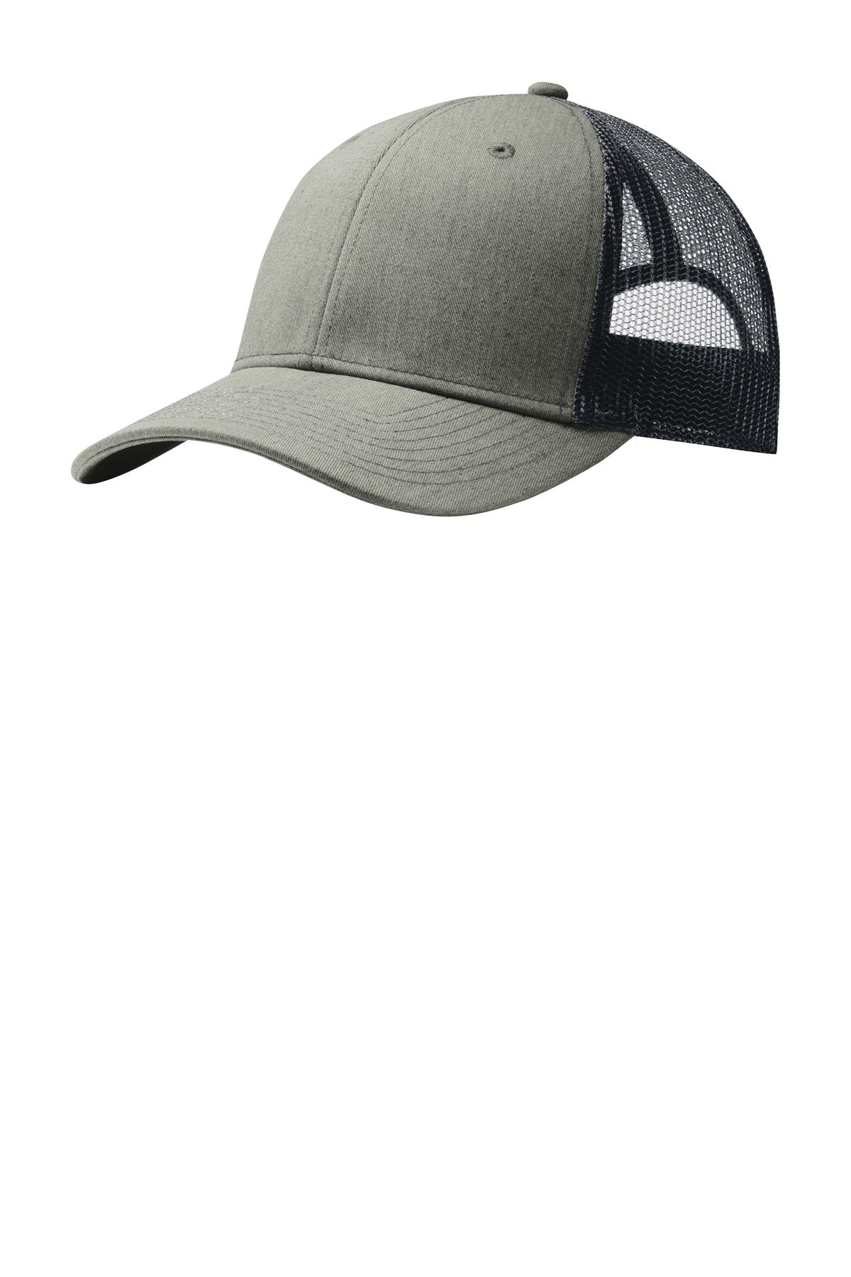 Front View of HtGy/RcNv Port Authority Snapback Trucker Cap. C112