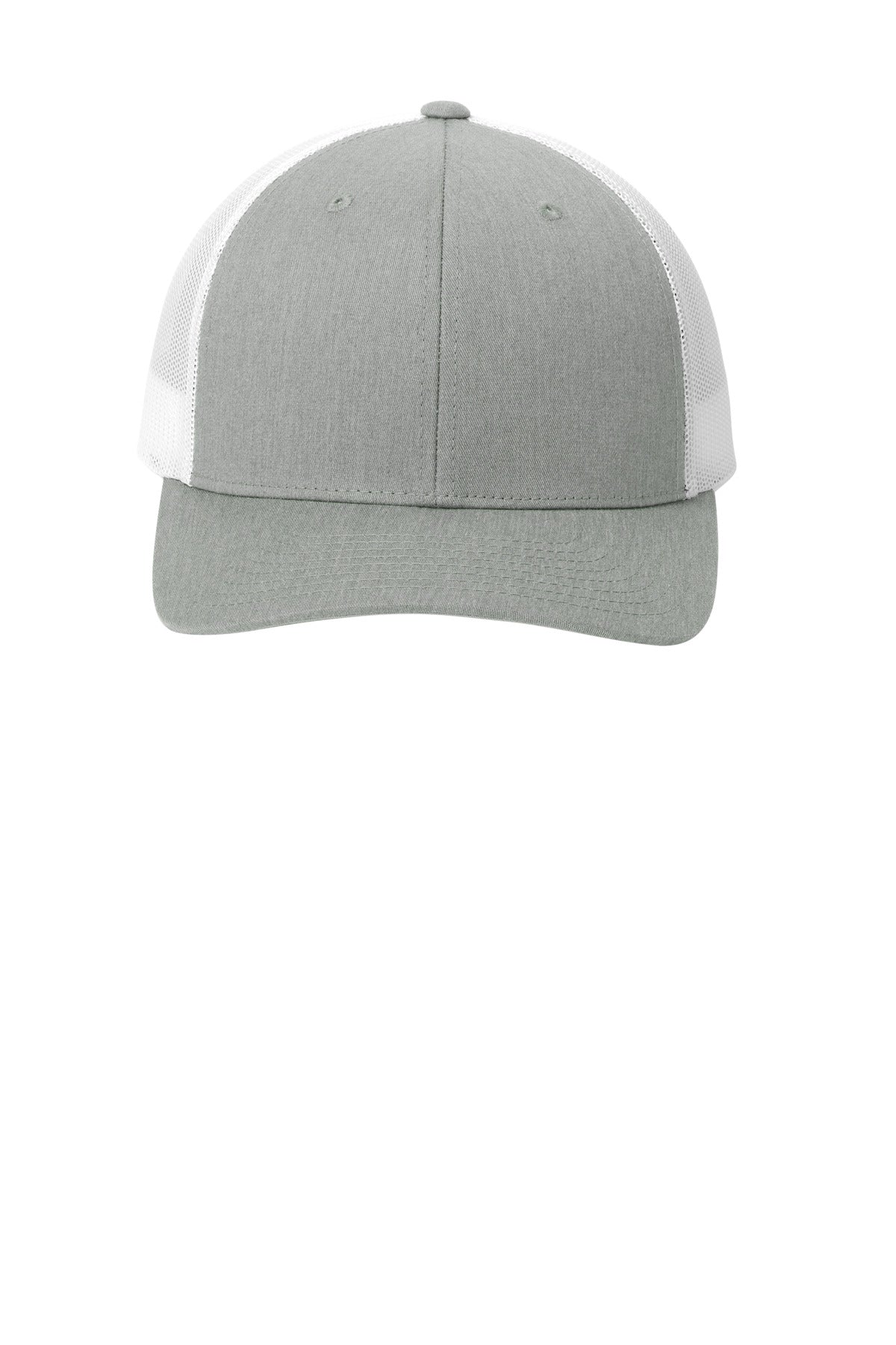 Front View of HtGy/White Sport-Tek YP Classics Retro Trucker Cap. STC39