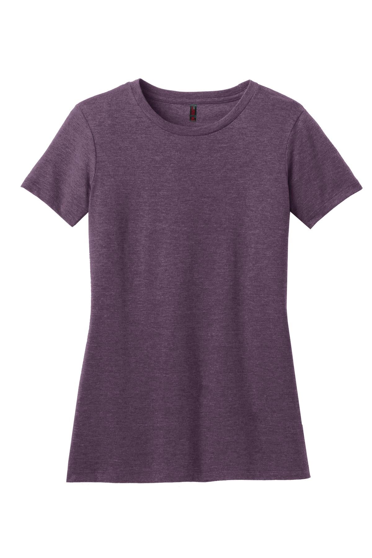 Front View of Hthr Eggplant District Women's Perfect Blend CVC Tee. DM108L