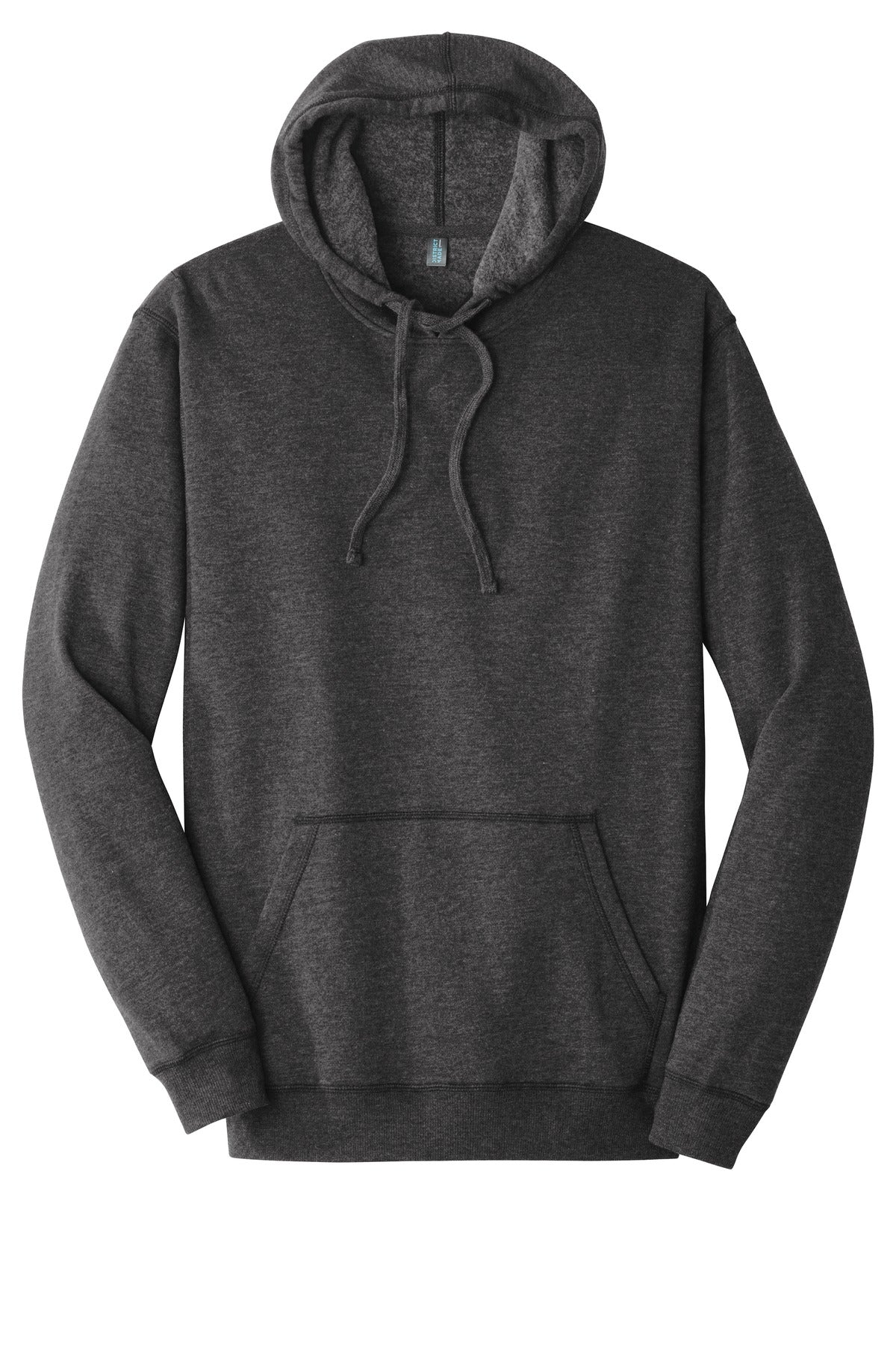 Front View of Hthrd Black District Lightweight Fleece Hoodie. DM391