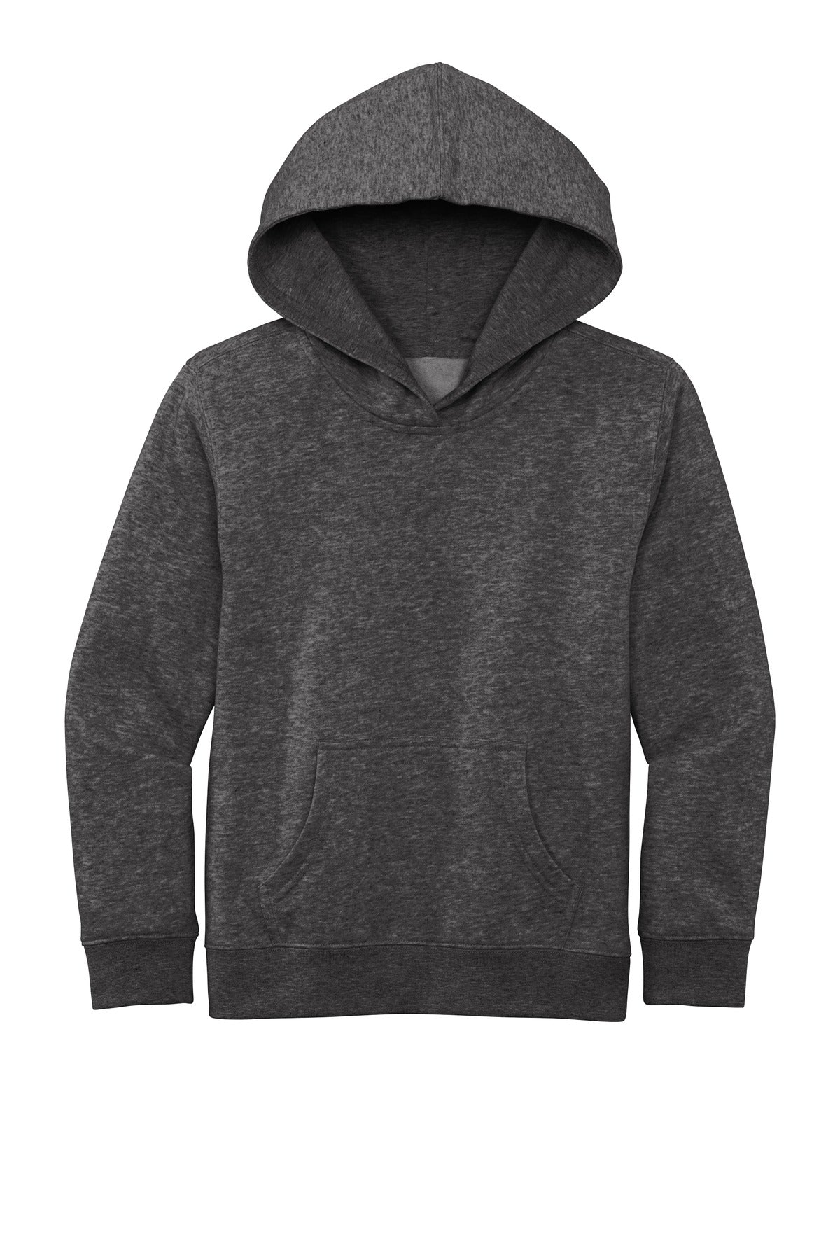 Front View of Hthrd Charcoal District Youth V.I.T. Fleece Hoodie DT6100Y