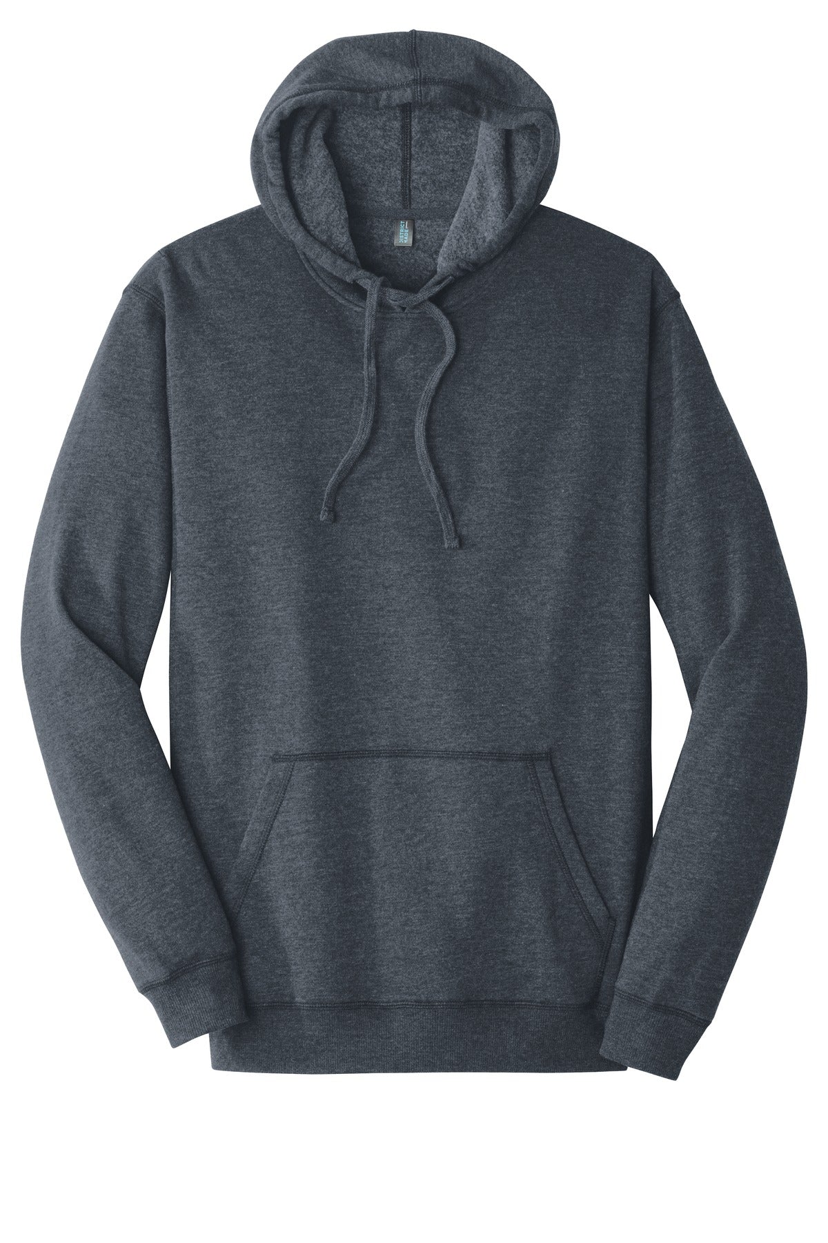 Front View of Hthrd Navy District Lightweight Fleece Hoodie. DM391