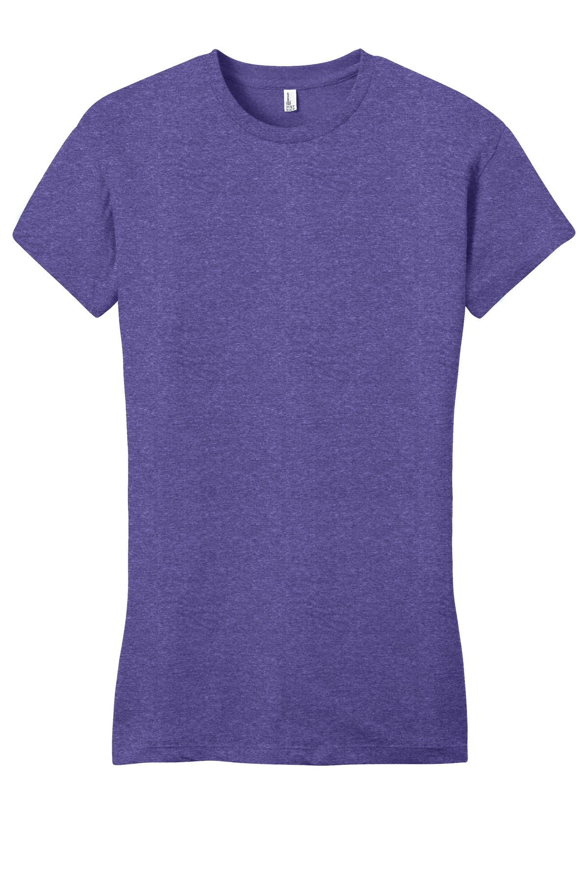 Front View of Hthrd Purple District Women's Fitted Very Important Tee . DT6001