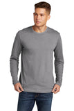 Front View of HthrGray Next Level Apparel Cotton Long Sleeve Tee. NL3601