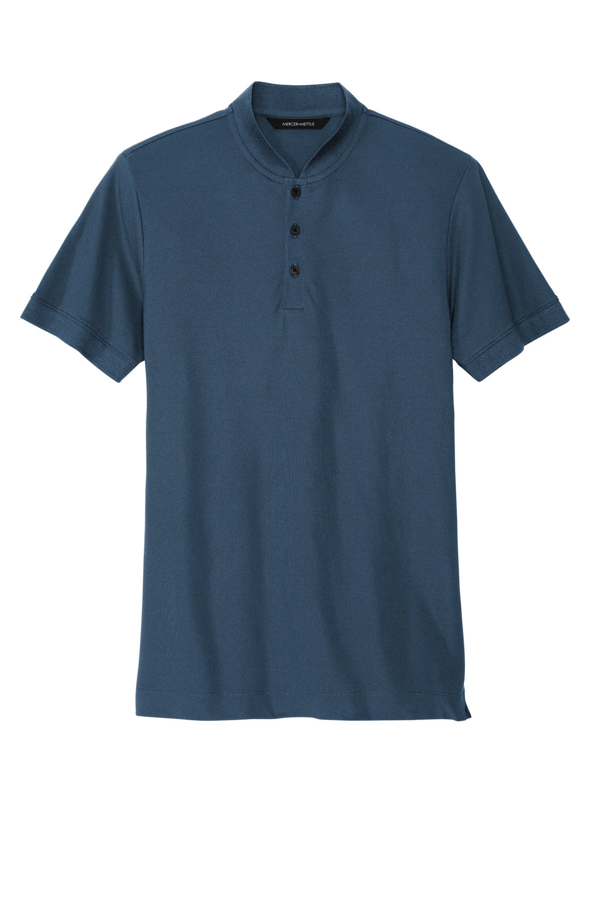 Front View of InsBlue Mercer+Mettle Stretch Pique Henley MM1008