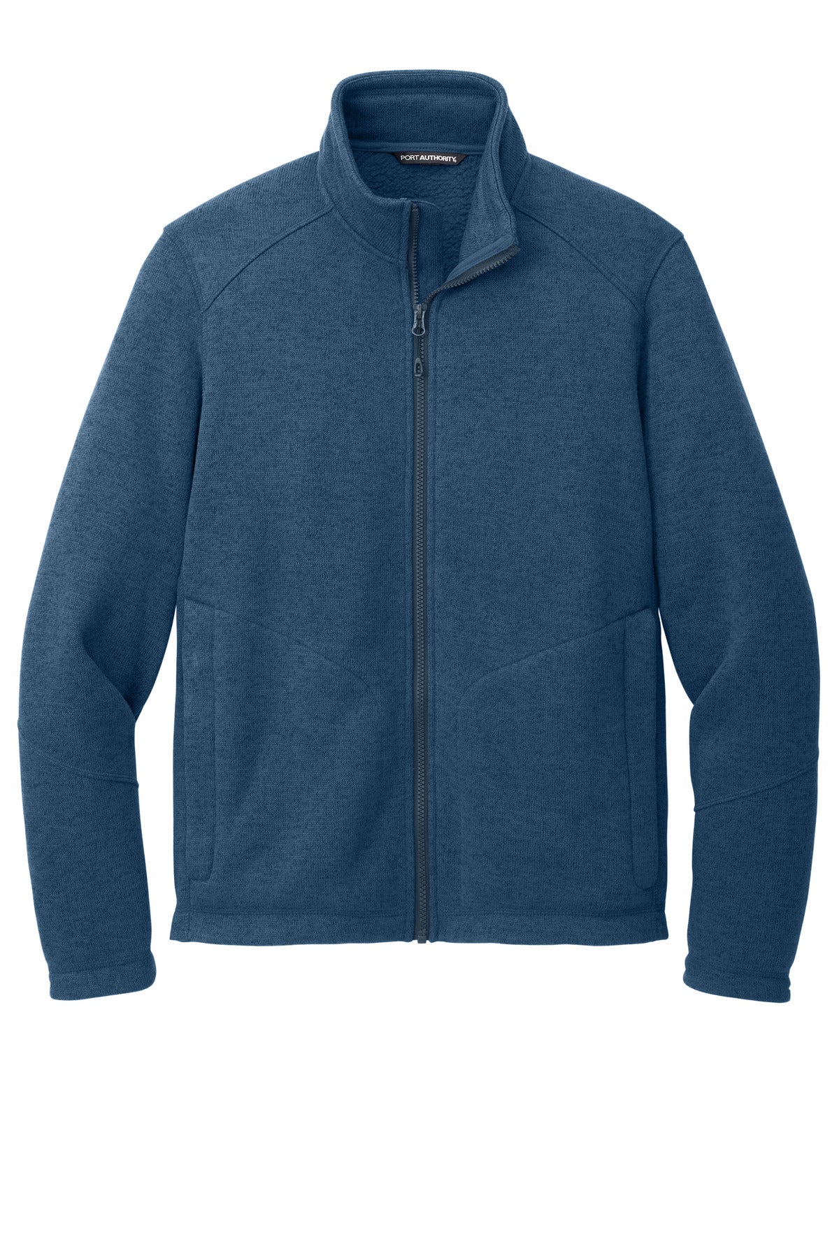 Front View of InsigBlHtr Port Authority Arc Sweater Fleece Jacket F428