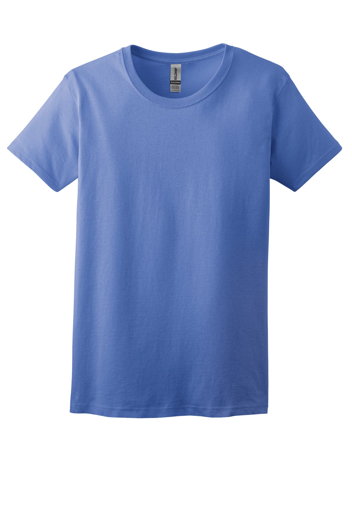 Front View of Iris Gildan Women's Ultra Cotton 100% US Cotton T-Shirt. 2000L